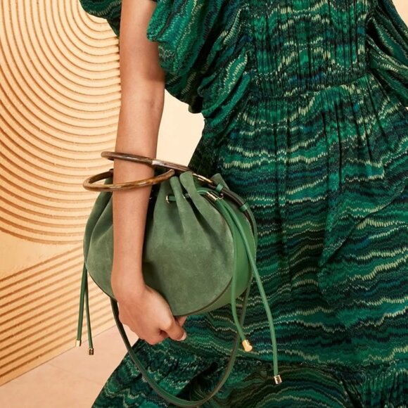 NWT ULLA JOHNSON Silk Ilaria Midi Dress in Peacock XS $850 - Picture 6 of 11